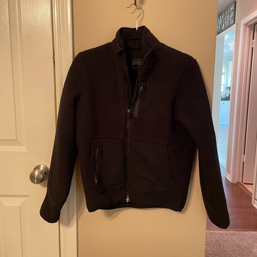 FIGS Black Bomber Jacket Size XS